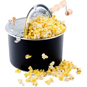 franklin’s original whirley pop stovetop popcorn machine popper. delicious & healthy movie theater popcorn maker. free organic popcorn kit. makes popcorn just like the movies.
