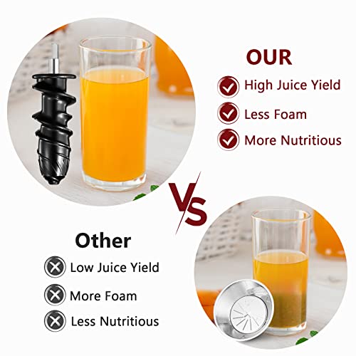 KOIOS Juicer, Masticating Slow Juicer Extractor with Reverse Function, Cold Press Juicer Machine with Quiet Motor, BPA-FREE Juicer Easy to Clean