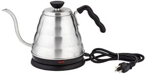 hario v60 “buono” drip kettle electric gooseneck coffee kettle 800 ml, stainless steel, silver