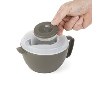Prep Solutions by Progressive Microwave Soup On-the-Go, Gray - PS-91GY Leak-Proof, Cool-Touch Handle, Spoon Inlcuded