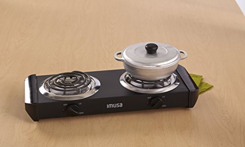 IMUSA USA GAU-80306 Electric Double Burner 1750-Watts , Black