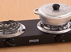 IMUSA USA GAU-80306 Electric Double Burner 1750-Watts , Black