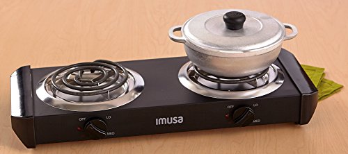 IMUSA USA GAU-80306 Electric Double Burner 1750-Watts , Black