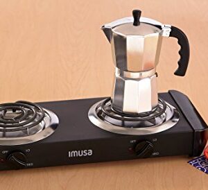 IMUSA USA GAU-80306 Electric Double Burner 1750-Watts , Black