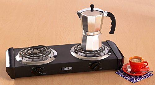 IMUSA USA GAU-80306 Electric Double Burner 1750-Watts , Black