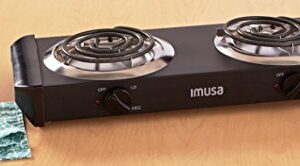 IMUSA USA GAU-80306 Electric Double Burner 1750-Watts , Black