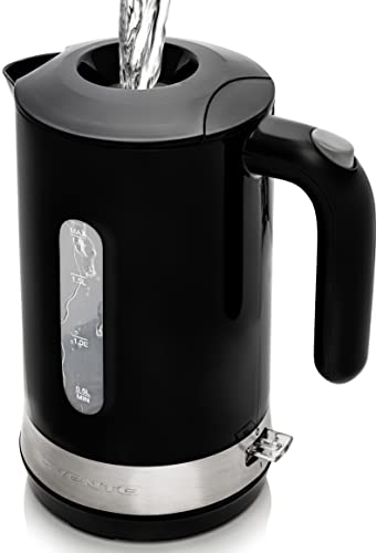 Ovente Electric Kettle, 1.8 Liter with Prontofill Lid 1500 Watt BPA-Free Fast Heating Element with Auto Shut-Off & Boil Dry Protection, Instant Hot Water Boiler for Coffee & Tea, Black KP413B