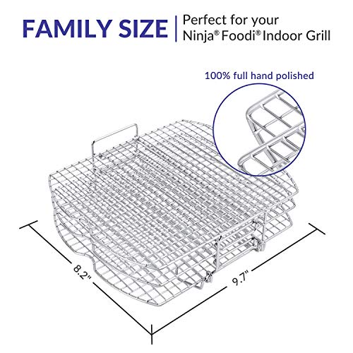 Geesta Dehydrator Rack Stainless Steel Stand Compatible with Ninja Foodi AG300, AG300C, AG301, AG301C, AG302, AG400, IG301A Ninja Foodi Grill Accessories