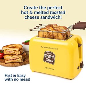 Nostalgia GCT2 Deluxe Grilled Cheese Sandwich Toaster with Extra Wide Slots, Yellow