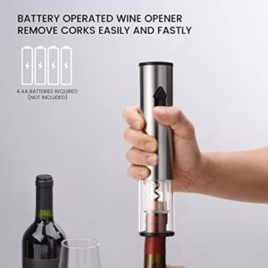 CIRCLE JOY Electric Wine Opener, Battery Wine Opener, Wine Bottle Opener, Electric Corkscrew, Wine Puller, Wine Screwpull, Uncorker, Cork Remover, Stainless Steel