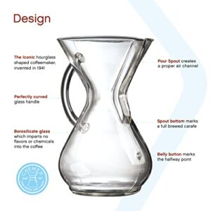 Chemex Pour-Over Glass Coffeemaker - Glass Handle Series - 6-Cup - Exclusive Packaging