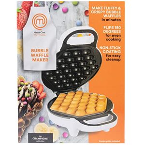 MasterChef Bubble Waffle Maker- Electric Non stick Hong Kong Egg Waffler Iron Griddle w FREE Recipe Guide- Ready in under 5 Minutes