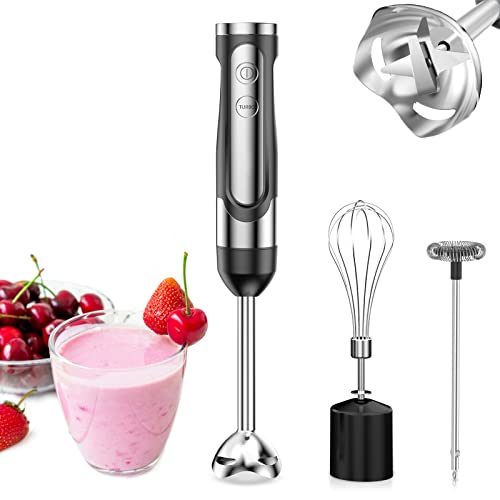 Immersion Blender LINKChef Hand Blender with Whisk 3 in 1 800W ,Variable Speed Controler,304 Stainless Steel Ice Crush Blade with Whisk, Milk Frother