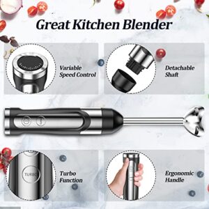 Immersion Blender LINKChef Hand Blender with Whisk 3 in 1 800W ,Variable Speed Controler,304 Stainless Steel Ice Crush Blade with Whisk, Milk Frother