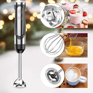 Immersion Blender LINKChef Hand Blender with Whisk 3 in 1 800W ,Variable Speed Controler,304 Stainless Steel Ice Crush Blade with Whisk, Milk Frother