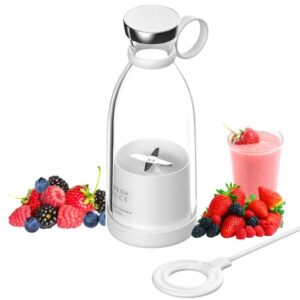 defyned personal travel blender for fresh juice, smoothies and shakes, portable size blender, wireless charging usb blender (white)