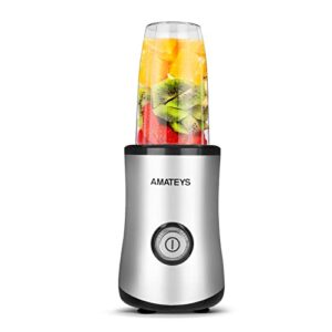 amateys personal blender with button,professional kitchen blender for smoothies and shakes,17oz portable smoothie blender ,easy cleaning&operation,height 12 inch suitable for travel carrying or storage