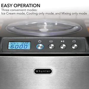 Whynter ICM-201SB 2.1 Quart Capacity Upright Automatic Compressor Ice Cream Maker with Stainless Steel Bowl in Black