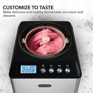 Whynter ICM-201SB 2.1 Quart Capacity Upright Automatic Compressor Ice Cream Maker with Stainless Steel Bowl in Black