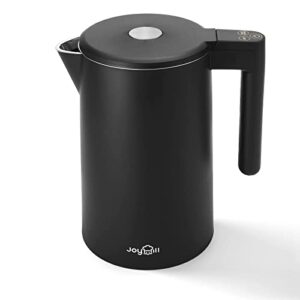 joyhill electric kettle temperature control,6 variable temperature tea kettle, stainless steel interior 12 hours keep warm,1500w hot water boiler with strix thermostat and boil-dry protection,black