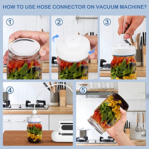 RECAT Mason Jar Vacuum Sealer, Electric Jar Sealer and Accessory Hose Compatible with FoodSaver Vacuum Sealer, Vacuum Sealer for Jars for Wide & Regular Mouth Jar, with Electric Vacuum Pump and Lid Opener