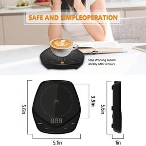 HX HECLX Mug Warmer Coffee Warmer for Desk Heater Accessories 131℉/149℉/167℉ Adjustable Temperature 25W 4h Auto Shut Off-Setting Cup Warmer for Coffee, Beverage, Milk, Tea, Water (Mug Not Included)