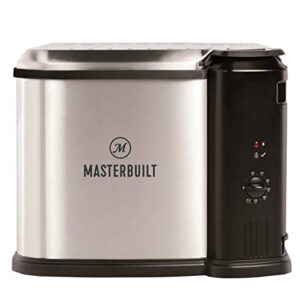 masterbuilt mb20012420 butterball xl 10 liter electric 3-in-1 deep fryer boiler steamer cooker with basket for turkey, seafood, & more, silver