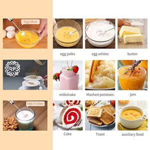 Milk Frother Handheld, Gbivbe Rechargeable Whisk Drink Mixer for Coffee with Art Stencils, Coffee Mixer for Cappuccino, Hot Chocolate Match, Frappe, Hot Chocolate, Egg Whisk