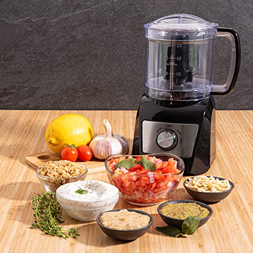 Moss & Stone 3 Cup Mini Food Processor, Strong Vegetable Chopper for Dicing, Chopping, Mincing, & Puree 350 Watts Mini Chopper With 2 Speeds, Perfect Baby Food Processor (Black)