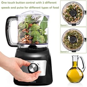 Moss & Stone 3 Cup Mini Food Processor, Strong Vegetable Chopper for Dicing, Chopping, Mincing, & Puree 350 Watts Mini Chopper With 2 Speeds, Perfect Baby Food Processor (Black)