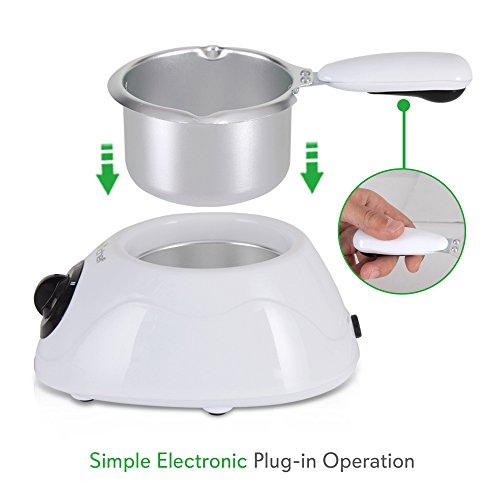 NutriChef Chocolate Melting Warming Fondue Set - 25W Electric Choco Melt / Warmer Machine w/ Keep Warm Dipping function & Removable Pot, Melts Chocolate, Candy, Butter, Cheese- PKFNMK14,White