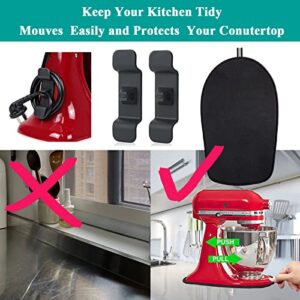 Mixer Slider Mat with 2 Cord Organizers for Stand Mixer, Kitchen Aid Mixers Accessories and Attachments, Mixer Mover Sliding Mat Pad for Countertop Appliances