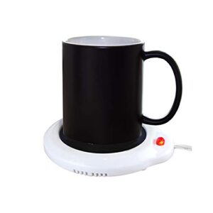 eutuxia mug warmer for home & office. great for warming up cups, coffee mugs, wax, and beverages on desks, tables & countertops. electric heated plate warms quickly. enjoy hot drinks on cold days.