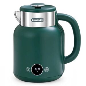 dmofwhi electric kettle with temp digital display(℉/℃), 1.5l stainless steel electric hot water kettle, auto shut off, boil-dry protection, 1200w electric tea kettle for tea -deep green