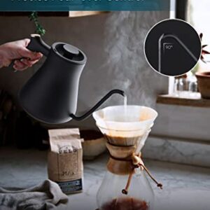 Electric Kettle, INTASTING Professional Electric Gooseneck Kettle, LED Digital Display, Precise 1℉ Temperature Control, 0.65mm Ultra-Slim Spout, 0.8 L, Auto Keep Warm, Mute, Pour Over Stopwatch