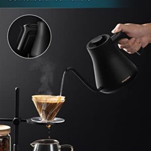 Electric Kettle, INTASTING Professional Electric Gooseneck Kettle, LED Digital Display, Precise 1℉ Temperature Control, 0.65mm Ultra-Slim Spout, 0.8 L, Auto Keep Warm, Mute, Pour Over Stopwatch