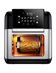 innsky 10.6 quart air fryer oven with rotisserie & dehydrator, 【patent & safety certs】10-in-1 air fryers toaster oven combo, airfryer countertop oven, 6 accessories, 32+ recipes, etl certified, 1500w