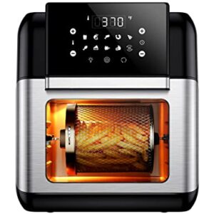 Innsky 10.6 Quart Air Fryer Oven with Rotisserie & Dehydrator, 【Patent & Safety Certs】10-in-1 Air Fryers Toaster Oven Combo, Airfryer Countertop Oven, 6 Accessories, 32+ Recipes, ETL Certified, 1500W