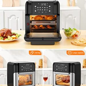 Innsky 10.6 Quart Air Fryer Oven with Rotisserie & Dehydrator, 【Patent & Safety Certs】10-in-1 Air Fryers Toaster Oven Combo, Airfryer Countertop Oven, 6 Accessories, 32+ Recipes, ETL Certified, 1500W