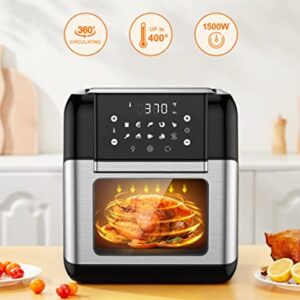 Innsky 10.6 Quart Air Fryer Oven with Rotisserie & Dehydrator, 【Patent & Safety Certs】10-in-1 Air Fryers Toaster Oven Combo, Airfryer Countertop Oven, 6 Accessories, 32+ Recipes, ETL Certified, 1500W