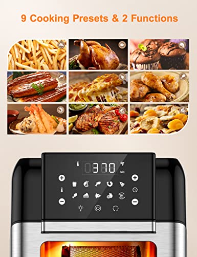 Innsky 10.6 Quart Air Fryer Oven with Rotisserie & Dehydrator, 【Patent & Safety Certs】10-in-1 Air Fryers Toaster Oven Combo, Airfryer Countertop Oven, 6 Accessories, 32+ Recipes, ETL Certified, 1500W