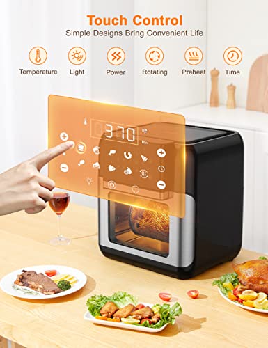 Innsky 10.6 Quart Air Fryer Oven with Rotisserie & Dehydrator, 【Patent & Safety Certs】10-in-1 Air Fryers Toaster Oven Combo, Airfryer Countertop Oven, 6 Accessories, 32+ Recipes, ETL Certified, 1500W