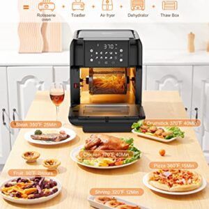 Innsky 10.6 Quart Air Fryer Oven with Rotisserie & Dehydrator, 【Patent & Safety Certs】10-in-1 Air Fryers Toaster Oven Combo, Airfryer Countertop Oven, 6 Accessories, 32+ Recipes, ETL Certified, 1500W