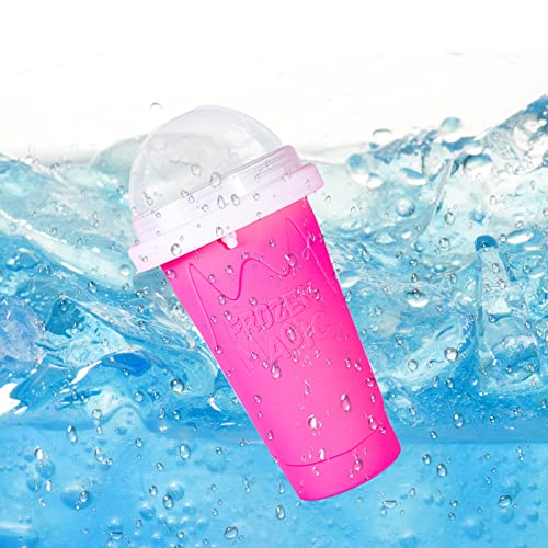 cdbz Slushy Cups,Slushie Maker Squeeze Cup,Frozen Magic Slushy Maker Cup,Slushy Cup 2 Pack, Protable Smoothie Mug Ice Cream Maker for Juices and Drinks (BLUE+PINK)