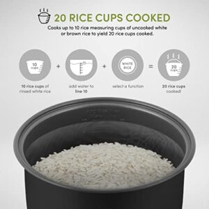 AROMA Housewares 20-Cup (Cooked) / 5Qt. Digital Rice & Grain Multicooker (ARC-5200SG), Gray