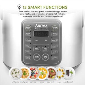 AROMA Housewares 20-Cup (Cooked) / 5Qt. Digital Rice & Grain Multicooker (ARC-5200SG), Gray