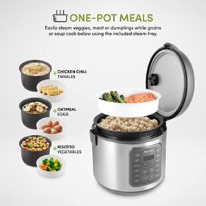 AROMA Housewares 20-Cup (Cooked) / 5Qt. Digital Rice & Grain Multicooker (ARC-5200SG), Gray