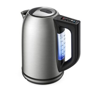 electric kettle,tea kettle with 6 temperature settings,paris rhône 1.7l cordless hot water boiler heate,strix thermostat,touch control,auto-shutoff/boil-dry protection, keep warm,led indicator,coffee