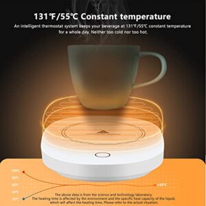 Coffee Mug Warmer, Auto Shut on/Off Electric Candle Wax Warmer, Temperature Heating Smart Coffee Warmer for Tea Beverage Milk Cocoa Water Office Home Travel