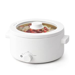 olayks 2l electric pots for cooking, mini hot pot electric non-stick ceramic glaze rapid ramen cooker for noodles, soup, steak, stir fry, steak, eggs for family dorm and office with dual power control, over heating and boil dry protection, white(2l)